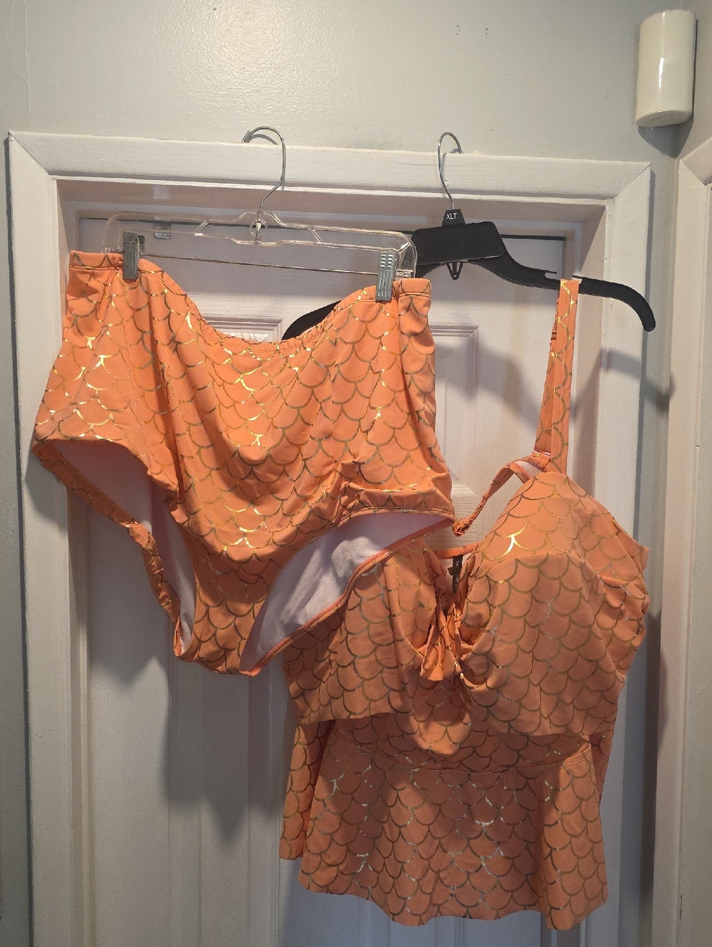 torrid Peach Metallic Scale Print Tankini Top & Bottoms